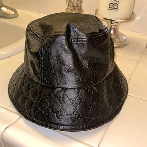 Authentic leather Gucci bucket hat